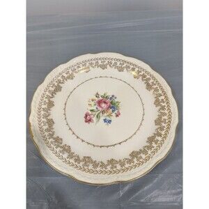 American Beauty by Stetson Serving Plate 22KT Gold Floral Vintage China